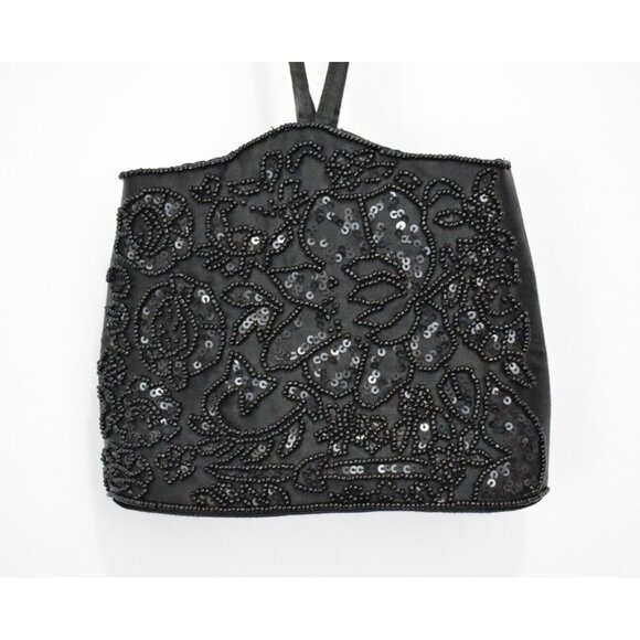 Vintage Beaded Evening Handbag Purse Satchel Satin Crossbody Fairy Y2K Art Deco - Picture 1 of 8